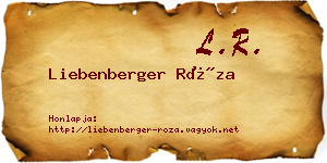 Liebenberger Róza névjegykártya